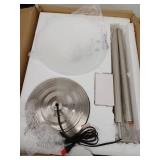 ARTIVA Classic Coordinates, 71 in. LED Torchiere Floor Lamp with Hammered Glass Shades, Brushed Steel, Dimmable