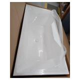 Hibiscus 67 Inch Rectangular Acrylic Soaking Tub with Integrated Drain, White, Retail $2,279.00