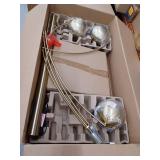 Caldwell 74.5 in. 3-Light Gold Arc Floor Lamp with Metal Shades and Black Marble Base