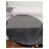 Caldwell 74.5 in. 3-Light Gold Arc Floor Lamp with Metal Shades and Black Marble Base