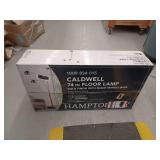 Caldwell 74.5 in. 3-Light Gold Arc Floor Lamp with Metal Shades and Black Marble Base