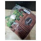 Nagobi Dining Table Centerpiece Decor - Pre-Made Artificial Flower Arrangement Fake Floral with Wooden Vase for Farmhouse Kitchen Bathroom Living Room Decorations (Burgundy Champagne)