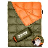 Gaialoop Down Puffy Blanket for Car Camping Outdoor Travel Backpacking, Duck Down Lightweight Portable Soft Warm Cozy Camping Blanket Quilt, 53\x78\in, Olive Greenin
