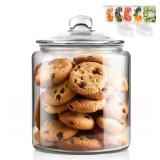 Masthome Large Glass Jar,1 Gallon Glass Jar with Lid, Airtight,Dishwasher Safe,Wide Mouth Storage Canister for Pasta,Flour,Nuts,Cookies,and More-Send 15 Food Storage Bags