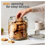Masthome Large Glass Jar,1 Gallon Glass Jar with Lid, Airtight,Dishwasher Safe,Wide Mouth Storage Canister for Pasta,Flour,Nuts,Cookies,and More-Send 15 Food Storage Bags