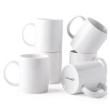 GBHOME 12 OZ Off White Coffee Mugs, Ceramic Bulk Coffee Mugs with Large Handle for Man, Woman, Light Weight Coffee Mugs Set of 6 for LatteCappuccinoCocoaMilk, Dishwasher and Microwave Safe