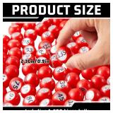 Liliful 200-Piece Raffle Bingo Ball Set - Numbered 1-200 with Easy Read Window, Mini Plastic Balls for Game Night, and Large Group Activities, Red