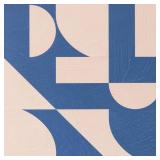 FloorPops x Very Gay Paint Gia Metric Coral and Blue Peel and Stick Floor Tiles, FP6335