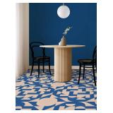 FloorPops x Very Gay Paint Gia Metric Coral and Blue Peel and Stick Floor Tiles, FP6335