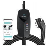 Lectron Portable Level 1 J1772 EV Charger with Wi-FiApp Control - 12 Amp, 120V Portable Charger with NEMA 5-15 Plug, 16ft Charging Cable - for J1772 Electric Vehicles ONLY