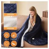 DANENOSA Electric Heated Blanket Queen Size 84ftftx90ftft Soft Flannel and Sherpa Electric Blanket with 10 Heating Levels, Automatically Shut Down After 8h with Overheat Protection Machine Washable