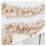 2 Pack 6 Ft Thanksgiving Decorations Fall Garland Maples Leaves Garlands Artificial Autumn Foliage Garlands Thanksgiving Garland for Home Farmhouse Porch Wedding Table Mantle Fireplace Party Christmas