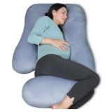MOON PARK Pregnancy Pillows for Sleeping - 57 Inch U Shaped Full Body Maternity Pillow with Removable Cover - Support for Back, Legs, Belly, Hips - Pregnancy Pillow for Women - Grey