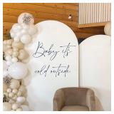 Raoformi Baby Itfts Cold Outside Wall Decal - Winter Holiday Home Decorations,Wonderland Baby Shower Gender Reveal Birthday Party Supplies,Snowflake Photography Background