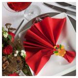 Halatool Thanksgiving Turkey Napkin Rings Set of 6 for Table Decorations, Alloy Fall Napkin Rings Dinner Tables Holders for Thanksgiving Weddings Holidays Gathering Dinner Party Decor