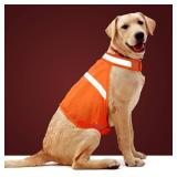 Dog Jacket High Visibility Safety Reflective Dog Vest for Small Medium Large Dogs (Large, Orange)