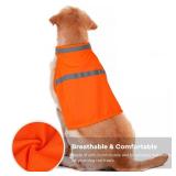 Dog Jacket High Visibility Safety Reflective Dog Vest for Small Medium Large Dogs (Large, Orange)