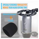 Youshares Blue Yeti Shock Mount with Foam Windscreen, Alloy Shockmount Reduces Vibration, Compatible for Yeti Microphones