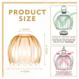 Teenyyou 2 Pcs Amber Glass Tulip Lamp Shades Small Flower Art Sconce Shade E26 Base 1.65\ Top x 4.45\in Dia. x 4.33\in H Mini Lampshades Replacement for Table Chandelier Decor Vanity Pendant Light Cov