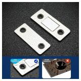 12 Pack Ultra Thin Cabinet Door Catch Stainless Steel Cabinet Magnetic Door Catch Cabinet Magnets Adhesive Drawer Latch Cabinet Magnetic Catch for Kitchen Closet Door Magnet Stick on Cupboard Wardrobe