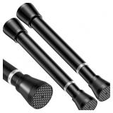 2 Pack Black Small Tension Curtain Rod 16-26 Inch,78\ inch Adjustable Short Curtain Rod No Drilling,Spring Curtain Rod for Windows Kitchen Closet Doorwayin