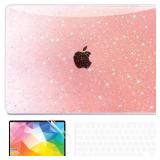 QJUZO Compatible with MacBook Air 13 inch Case 2025 2024 2023 2022 M4 M3 M2 (Model A3240 A3113 A2681) Sturdy Glitter Laptop Hard Shell for MacBook Air 13.6\ + KeyboardandScreen Cover, Gradient Orangei