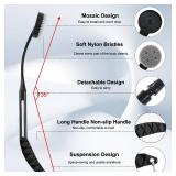 Back Scrubber for Shower,20.5\ Bath Brush Long Handle for Shower for Deep Clean,Back Brush for Shower for Men Women(Black)in