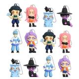 LIDIFC 4Pcs Korean Idol Action Figure,Keychains Holder Car Key Ring Mobile Phone Bag Hanging,Unique Action Figures Decorations Gifts for Fans Office Room Figurine Decor