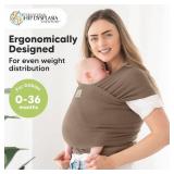 KeaBabies Baby Wrap Carrier - All in 1 Original Baby Carrier Newborn to Toddler Sling, Easy to Wear, Hands Free Bonding, Lightweight, Breathable Infant Wraps (Saddle Brown)