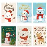 MYZHAOYUN Christmas Cards Set 5x7  18 Holiday Greeting Cards with Envelopes 6 Assorted Designs Boxed for Easy Storage Printed Messages Inside
