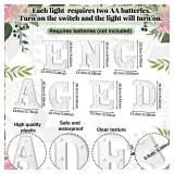 Honoson 7 Pcs 6.5 Inch Engagement Party Decorations Engaged LED Letter Lights Sign Lights Table Decoration for Wedding Engagement Bridal Shower Engaged Party Decor