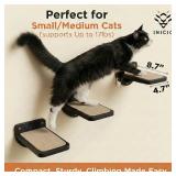 INICIO Cat Wall Stairs - Set of 3 Wall Steps for Cats to Climb with Fixtures, 8.7\x4.7\in - Floating Steps for Climbing or Playing - for Kittens and Adult Cats, Blackin