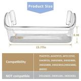 240323002 Refrigerator Door Bin Shelf Compatible with Frigidaire or Electrolux, Bottom 2 Shelves on Refrigerator Side, Clear, Double Unit, Replaces PS429725, AP2115742