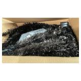 4ft Lighted Artificial Black Christmas Tree, Not Pre-lit Black Tinsel Pine Trees with Lights, Ideal for Ideal for Home, Office, and Xmas Party Décor - Includes Stand