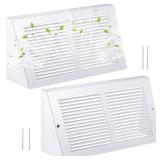 Honeydak 2 Pack Baseboard Vent Covers 14\ X 6\in Duct Opening Size Steel Triangular Baseboard Return Air Grille, Air Register Vent Cover Grill Diffuser Outer Dimensions: 15-34\in x 6-58\inin
