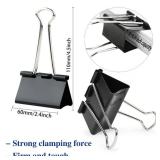 50 Pack Extra Large Binder Clips 2.4 Inch, Upgrade Large Binder Clips Big Paper Clips Clamps for Office and Home Supplies, Black