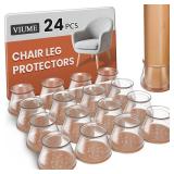 24 Pcs Chair Leg Floor Protectors for Hardwood Floors Silicone Covers Felt Pads Furniture Leg Caps Anti-Scratch Reduce Noise Fit (1-516\ to 2\in)in