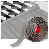 Floor Transition Strip Self Adhesive Floor Cover Strips Laminate 2\ Wide Vinyl Flat Divider Transitions Elegant Wood Grain Design (5cm, 20Ft, Gray)in