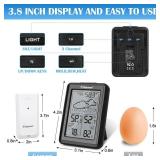 Geevon Indoor Outdoor Thermometer Wireless 200ft60m, Digital Temperature Humidity Monitor with Large Display, Hygrometer with Weather, 3 Channel, MoldDewHeat, 10s Backlight