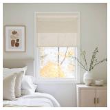 NICETOWN Natural Linen French Door Curtain No Drill Roman Shades for Windows, Solid Cordless Blinds for Farmhouse Door Window Covering with Light Filgtering, W26 x L72, 1Pc
