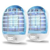 2 Pack Bug Zapper Indoor, Electronic Mosquitoes Killer Zapper with Blue Lights for Living Room, Baby Room, Kitchen, Bedroom(1124)