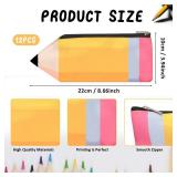 KERINGO 12 PCS Back to School Gifts Teacher Appreciation Gifts Set Pencil Case Kawai Pouch Portable Pencil Bag with Zipper Cute Pen Pouch Bag for Stationery Organizer Office Supplies