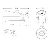 Westbrass E531D-1F-50 5-14\ Reach Wall Mount Tub Spout with Front Diverter, Powder Coat Whitein