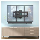 HCMOUNTING Soundbar Mount Bracket, Sound Bar Mounts Under TV or Above TV Fits Most Sound Bars Up to 20 Lbs, Soundbar TV Mount with 180° Adjustable Extension Plates and L-Shaped Hooks