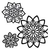 Zzbakress 3 Pieces Metal Flowers Wall Decor, Black Wall Decors, Flower Art Wall Decor Farmhouse Wall Decoration Multiple Flowers Hanging Decor for Bathroom Living Room Garden Office (Black Elegant)