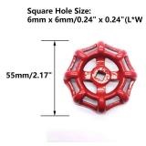NGE 2PCS Replacement Gate Valve Hand Wheel-Handles Red, Square Hole, Suitable for 1\ and 1.2\in Inchesin