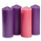 Advent Candle Set of 4  Pillar Advent Candles - Made In the USA- Christmas Advent Candles for Advent Rings Advent Wreaths, Ring and Wreath Candle Holders - Church and Home Decoration -Velas de Advie