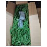 2Pcs 6 Ft Artificial Norfolk Pine Garland with 50 LED Lights,Winter Pine Christmas Garland with Lights,Real Touch Faux Greenery Garland for Mantle Fireplace,Table,Window,Outdoor Christmas Decorations