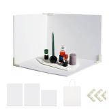 3 PCS Board Photo Backdrop, 15.8x11.8 Inch Waterproof Photography Backdrop Boards with 3 PCS Bracket for Flat Lay, Product Photography Background (White 3)