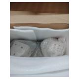 Cindeer 26 Pcs Ceramic Christmas Village Set 8 LED Christmas Village Houses 16 Xmas Trees Farmhouse 2 Lamp Post Scenes Decor White Tabletop Decoration(Classic)